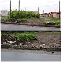 В Канаше вандалы разбили бордюры автдороги по Ильича (фото №1).